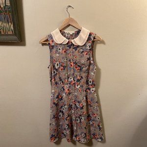 Cotton Candy Midi Dress Womens Medium Front Button Multicolor Floral Sleeveless